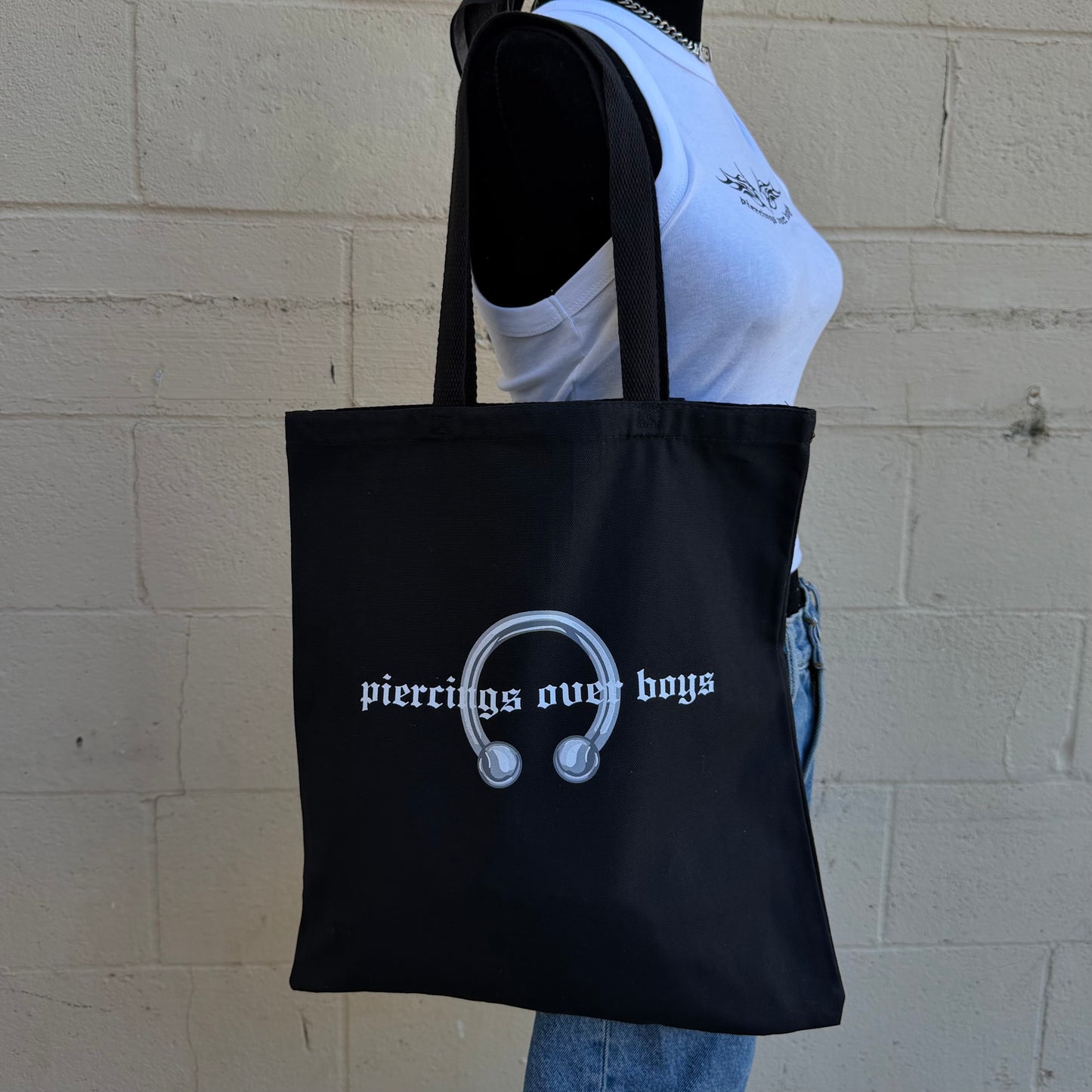 Piercings Over Boys Tote Bag