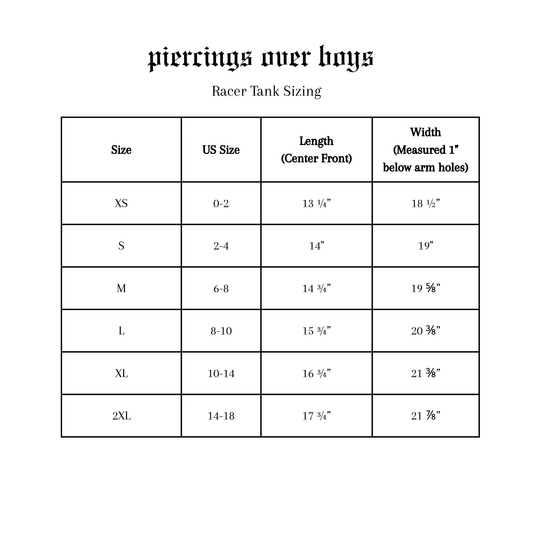 Piercings Over Boys Racerback
